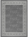 Modern Bordered 8x10 (Non-Slip) Low Profile Pile Rubber Backing Indoor Area Rug