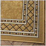 Modern Bordered 8x10 (Non-Slip) Low Profile Pile Rubber Backing Indoor Area Rug
